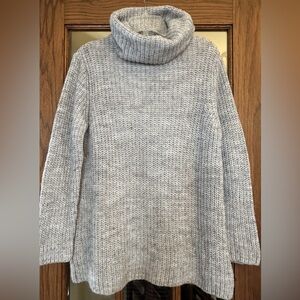 Brandy Melville Gray Cozy Oversized Wool Knit Turtleneck Sweater Tunic Top OS